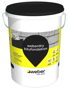 Revêtement d'imperméabilisation des fondations et collage d’isolants 25 kg prêt à l'emploi, Weberdry Bitufondation-Weber Saint-Gobain Outlet