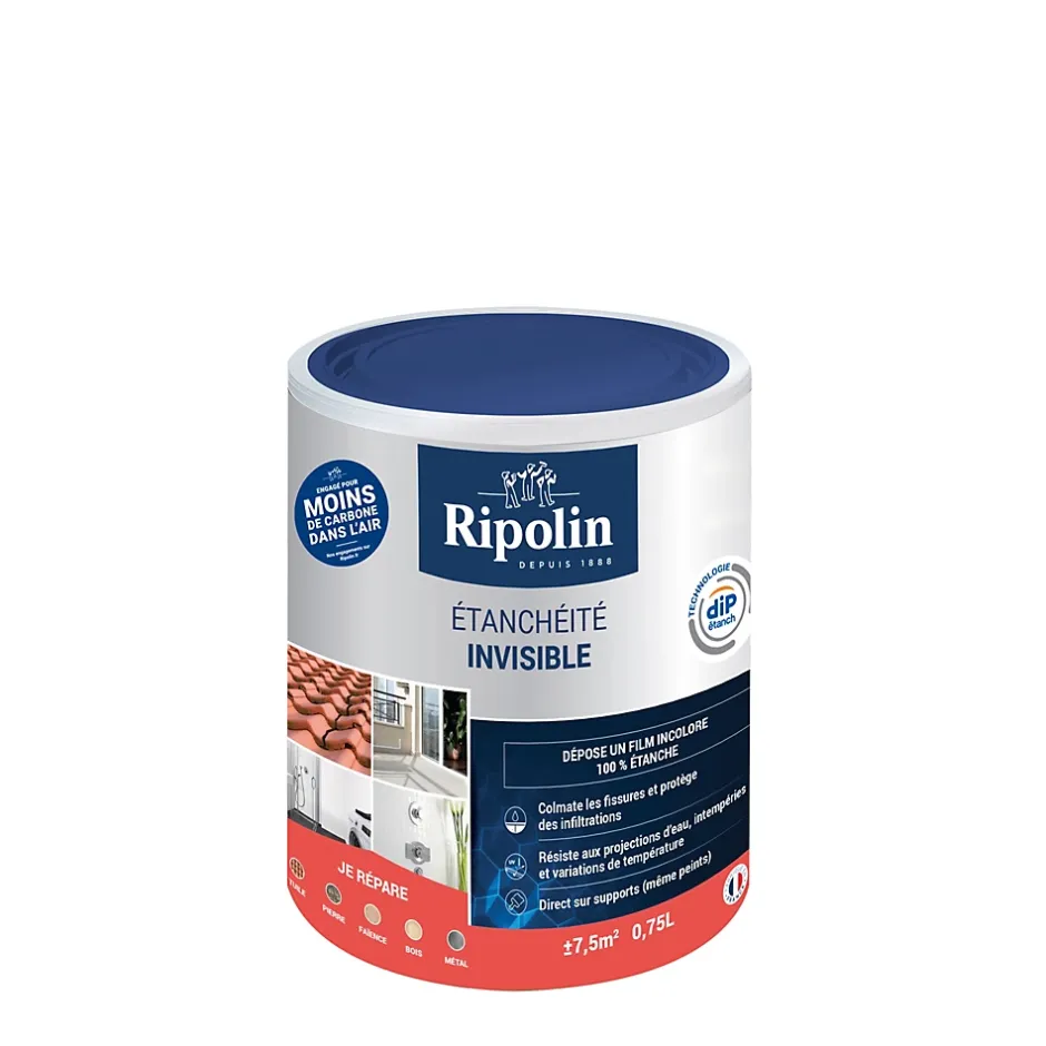 Revêtement invisible anti-infiltration intérieur extérieur multi-supports 0,75L-Ripolin