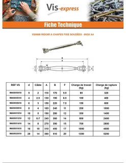 Ridoir à chapes fixes soudées Inox A4 Diamètre 10 - 1 pièce-Vis Express Hot