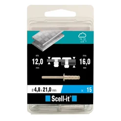Rivet ø4.8 x 21 mm tête plate charge max 300kg, 15 pièces^Scell-It Discount