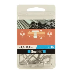 Rivet aveugle tête plate aluminium 4,0 x 10 mm, 15 pièces-Scell-It Outlet