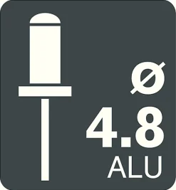 Rivets aveugles alu haute performance Ø4.8x16mm + foret de perçage, 50 pièces-Rapid Hot