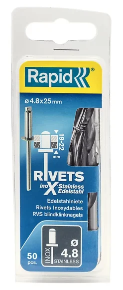 Rivets inoxydables Ø4.8x25mm Acier inoxydable et acier^Rapid