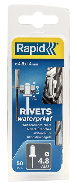 Rivets étanches Ø4.8x14mm aluminium-Rapid New