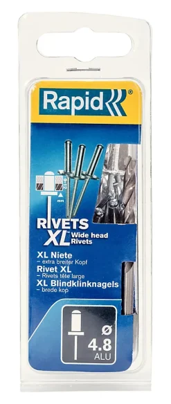 Rivets XL Ø4.8 x 12mm Aluminium et acier^Rapid New