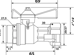Robinet compteur mâle 3/4 écrou libre 3/4^Somatherm for you Online