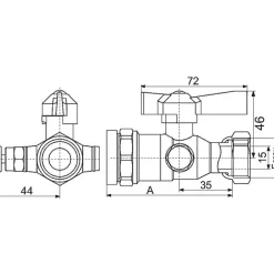 Robinet d'arrêt à boisseau sphérique avec purge - Ravani - F 3/4' - Diamètre 32 mm - Après compteur - Pour tube PE^Comisa