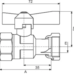 Robinet d'arrêt à boisseau sphérique - F 1/2' - F 3/4' - Avant et après compteur d'eau - Ravani-Sferaco Clearance