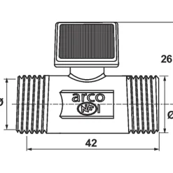 Robinet d'arrêt droit à manette - - 1/4 de tour - Mâle / Mâle - 1/2'^Arco New