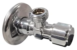 Robinet d'arrêt équerre sous-lavabo long, Mâle 15/21 - Mâle 12/17-Somatherm for you New