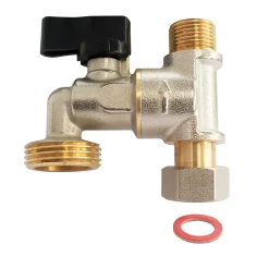 Robinet de piquage pour machine à laver - Entrée écrou tournant et sortie mâle 12/17 (3/8") - Repiquage mâle 20/27 (3/4")^Somatherm for you Sale