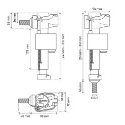 Robinet flotteur latéral bas-Flomasta Clearance