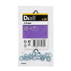 Rondelle plate petite en acier zingué ø5 mm - 20 pièces-Diall