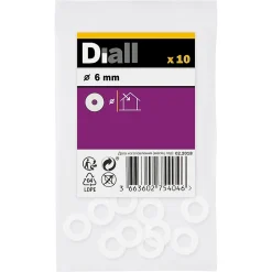 Rondelles en nylon ø 6mm - 10 pièces^Diall New