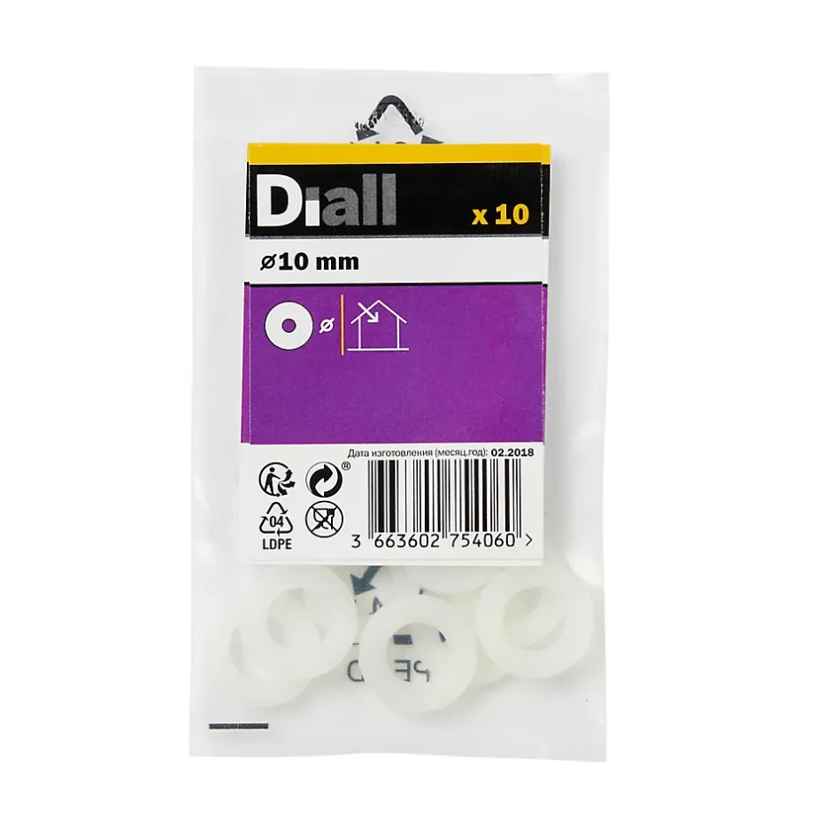 Rondelles en nylon ø 10mm - 10 pièces^Diall Outlet