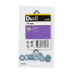 Rondelles plates larges de réparation en acier au carbone ø 4mm - 10 pièces^Diall Discount