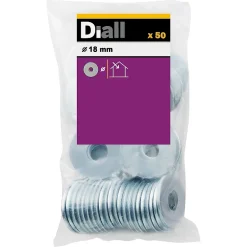 Rondelles plates larges en acier au carbone ø 18mm - 50 pièces^Diall Hot