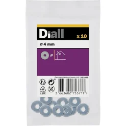 Rondelles plates larges en acier au carbone ø 4mm - 10 pièces^Diall Online