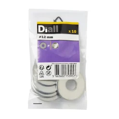 Rondelles plates larges en acier au carbone ø 12mm - 10 pièces-Diall Clearance