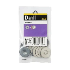 Rondelles plates larges en inox ø 8mm - 10 pièces-Diall Discount