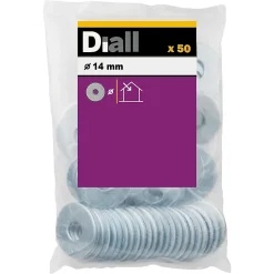 Rondelles plates larges en acier au carbone ø 14mm - 50 pièces^Diall Discount