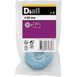 Rondelles plates larges en acier au carbone ø 20mm - 5 pièces^Diall Discount