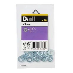 Rondelles plates moyennes en acier au carbone ø 6mm - 20 pièces^Diall Online
