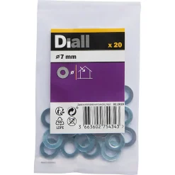 Rondelles plates standard en acier au carbone ø 7mm - 20 pièces^Diall Hot