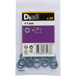 Rondelles plates étroites en acier au carbone ø 7mm - 20 pièces^Diall Hot