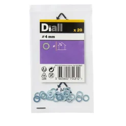 Rondelles plates étroites en acier au carbone ø 4mm - 20 pièces^Diall New