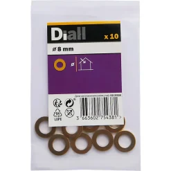 Rondelles plates étroites en laiton ø 8mm - 10 pièces-Diall
