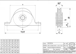 Roue pour portail coulissant monture à support intérieur 2 roulements gorge V - Argent 14 700^Ibfm Best
