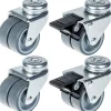 Roulette double 50mm 2" caoutchouc gris pivotante et frein capacité 280kg, jeu de 4^Parnells Best