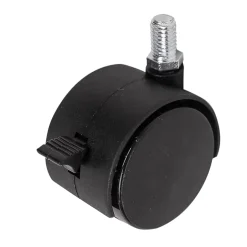 Roulette jumelée pivotante avec frein ø50 mm, plaque 10 x 15 mm, charge max 40kg^ Discount
