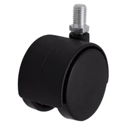 Roulette jumelée pivotante sans frein ø50 mm, tige filetée 10 x 20 mm, charge max 40kg^ New