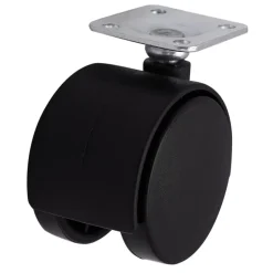 Roulette jumelée pivotante sans frein ø50 mm, plaque 38 x 38 mm, charge max 40 kg- Discount