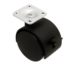 Roulette jumelée pivotante avec frein ø50 mm, plaque ø38 mm, charge max 40kg^ Outlet