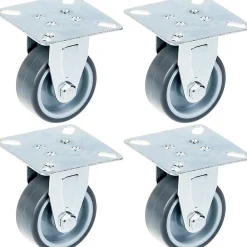 Roulette 50mm 2" à bandage caoutchouc gris, fixe, capacité 160kg, jeu de 4^Parnells Clearance