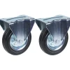 Roulette 160mm 6" à bandage caoutchouc, fixe, forte capacité de 300kg, jeu de 2^Parnells Discount