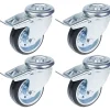 Roulette 80mm 3" à bandage caoutchouc, pivotante avec frein, forte capacité de 280kg, jeu de 4-Parnells Outlet