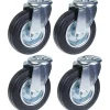 Roulette 125mm 5" à bandage caoutchouc, pivotante, forte capacité de 480kg, jeu de 4^Parnells New