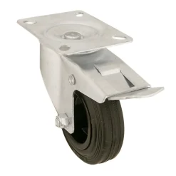 Roulette pivotante noire ø10 cm avec freins, charge max 75 kg^ Clearance