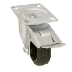 Roulette pivotante noire ø8 cm avec freins, charge max 70 kg-