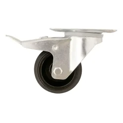Roulette pivotante noire ø8 cm avec freins, charge max 70 kg-