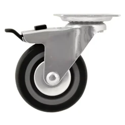 Roulette pivotante sur plaque grise ø7.5 cm avec freins, charge max 60 kg- Hot