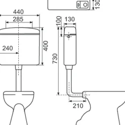 Réservoir WC - REGI FLO - - Double débit - Semi-bas^Regiplast Hot