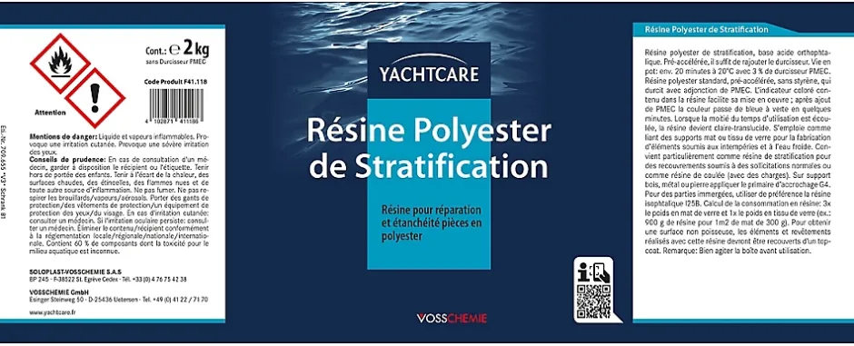 Résine polyester de stratification Yachtcare 2 kg^Soloplast Vosschemie Online