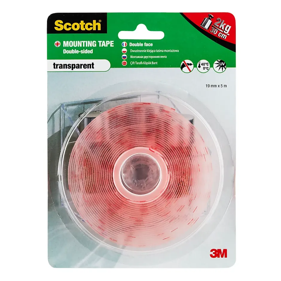 Ruban adhésif de montage Transparent, 19 mm x 5 m^Scotch New