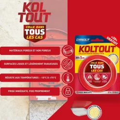 Ruban adhésif double face Koltout Express 3 m x 19 mm + 20%^Cyanolit