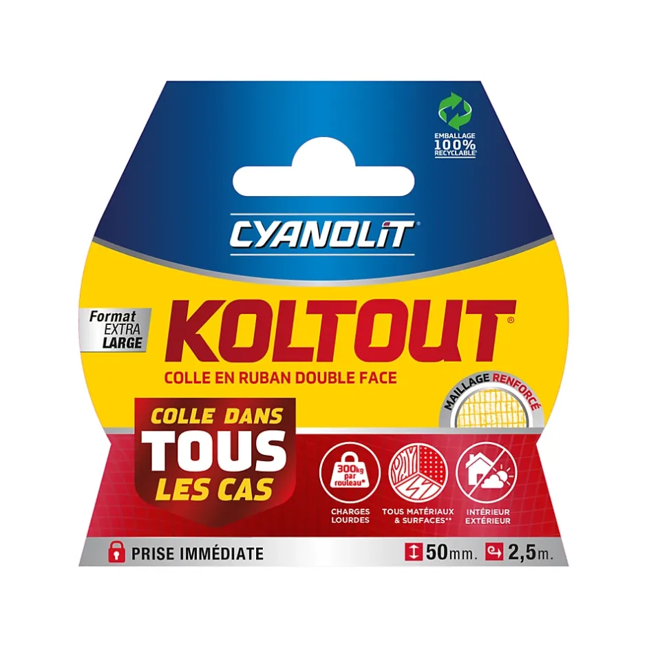 Ruban adhésif double face Koltout Express 48 mm x 18 mm - 10 pièces^Cyanolit Sale